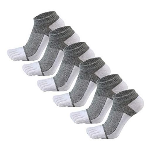 Panegy 6 paia di calzini con punta uomo calzini a cinque dita calzini sportivi in cotone calzini da running