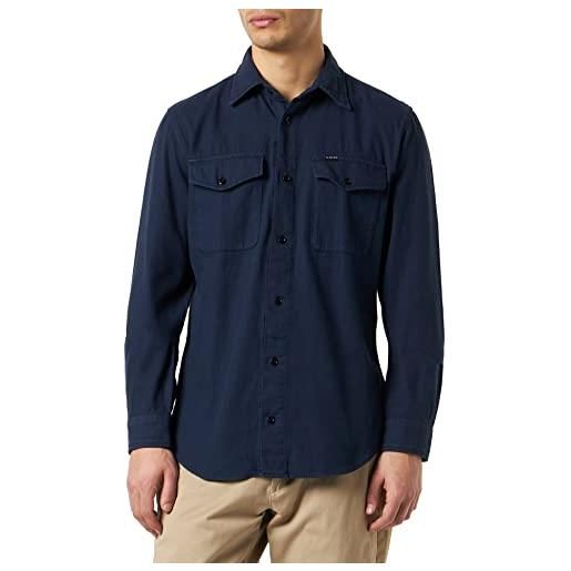 G-STAR RAW marine slim shirt, maglietta uomo, verde (dark olive d20165-4481-c744), m