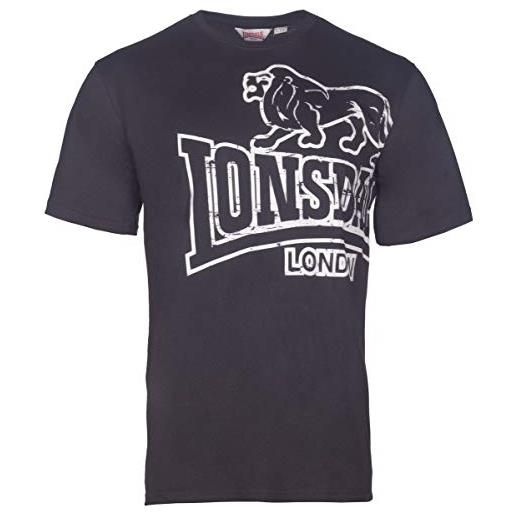 Lonsdale london langsett uomo t-shirt nero 5xl 100% cotone regular