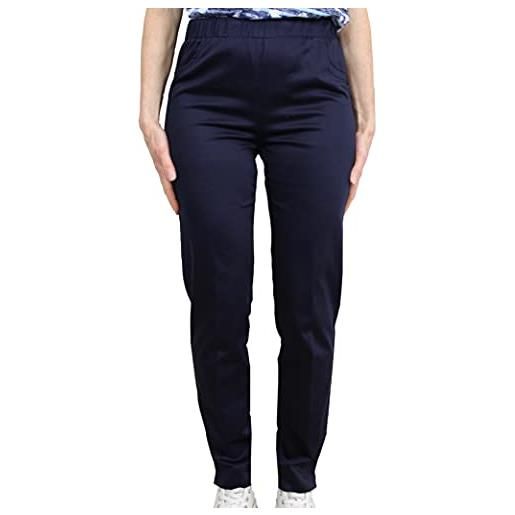 Carla Ferroni pantalone cotone estivo elasticizzato art 15030 (blu, 44m it donna)