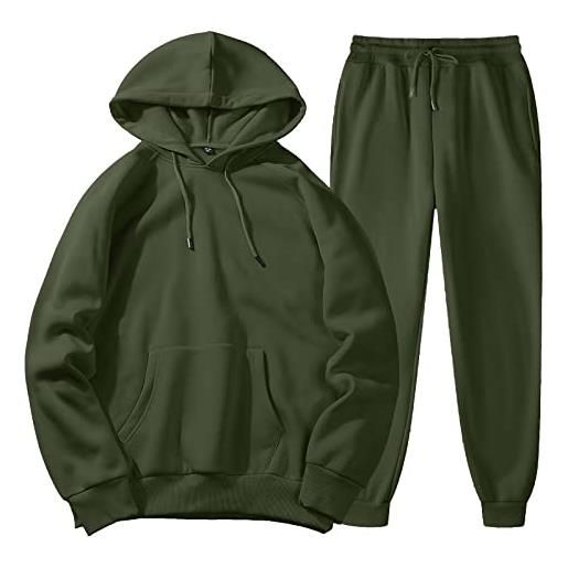 Kobilee tuta uomo invernale felpa con cappuccio e pantalone due pezzi tracksuit tuta felpata fitness jogging leggero suit tuta sportiva cotone palestra elegante tuta completa tute da ginnastica