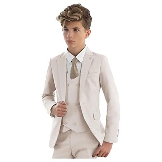 Botong 3 pc vestito formale per i ragazzi peak risvolto giacca gilet pantaloni ragazzi partito suit wedding smoking kids suit, blu, 14 anni