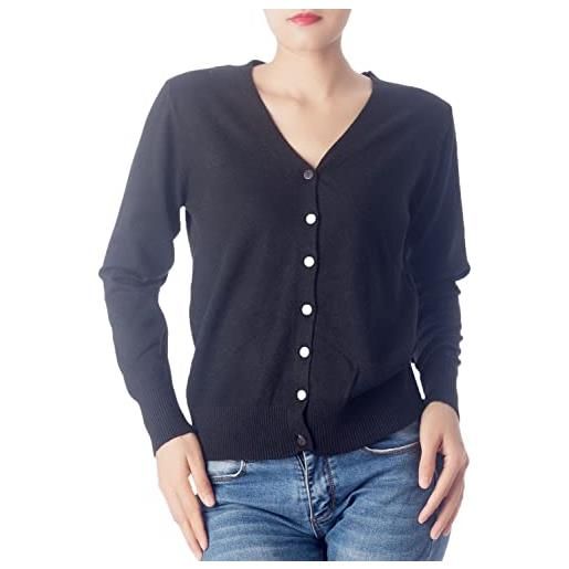 iB-iP donna sweater vest felpa elegante bottoni maglione leggero corto cardigan, taglia: 48, turchese