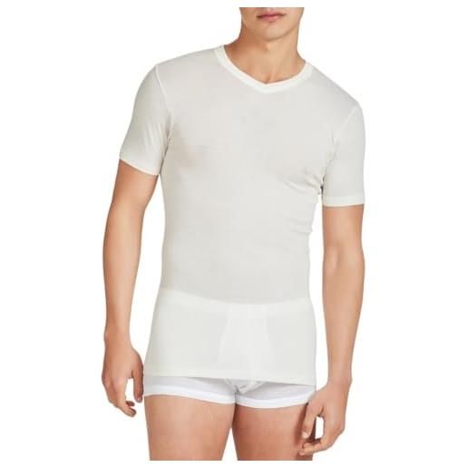 RAGNO camiciola uomo t-shirt intima scollo v manica corta wool & silk wsk articolo 601598 lana e seta, 002 bianco lana, s