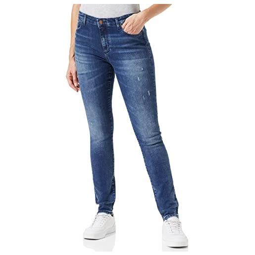 ARMANI EXCHANGE superskinny fit j01, destroyed, jeans, donna, blu (indigo denim), 29