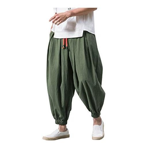Generico abbigliamento arabo moda loose casual wide pants men's elasticizzato harem pantaloni gamba colore solid men pantaloni camicia jeans uomo manica corta