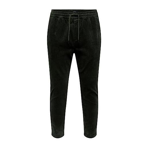 Only & sons onslinus cropped cord 9912 pant noos pantaloni, cincillà, xs uomo