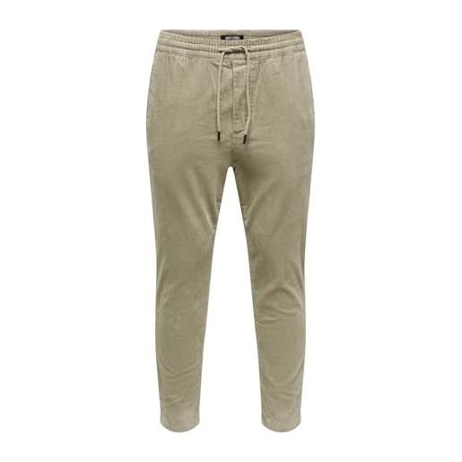 Only & sons onslinus cropped cord 9912 pant noos pantaloni, rosin, s uomo