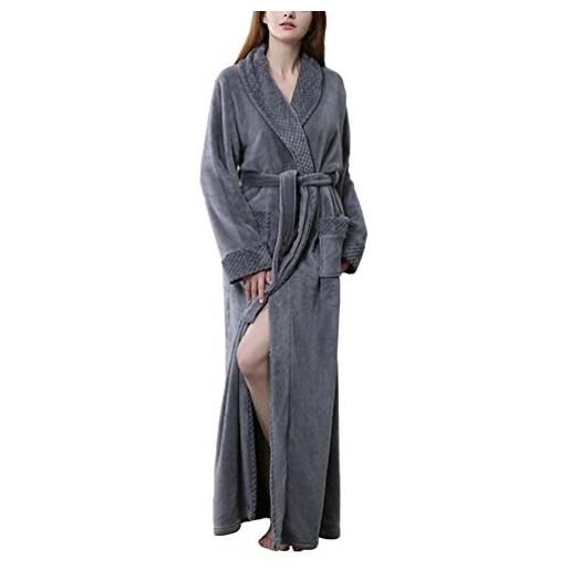 TieNew gli amanti del morbido pile di corallo flanella si vestono da uomo da donna caldo e super lungo accappatoio da uomo kimono accappatoio vestaglia abiti