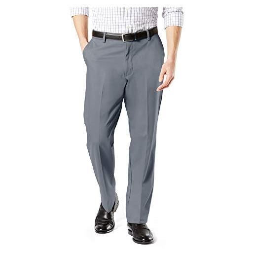Dockers pantaloni cotone elasticizzato color cachi lux classic fit (regular e grande e alto) casual, grigio burma, w40 / l30 uomo