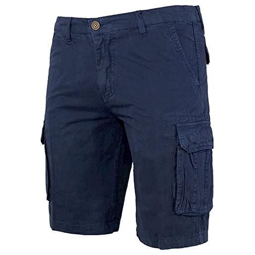 N+1 pantaloncini bermuda uomo cargo con tasche laterali tasconi 48 50 52 54 56 58 60 (50 - blu)