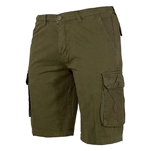N+1 pantaloncini bermuda uomo cargo con tasche laterali tasconi 48 50 52 54 56 58 60 (58 - beige)