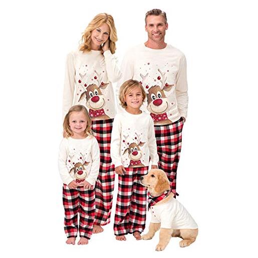 Wamvp pigiama natale famiglia set manica lunga top pantaloni lunghi 2 pezzi pigiami famigli per uomo donna bambino tutta la famiglia