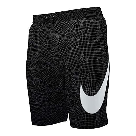 Nike - costume da bagno - tasche laterali - girovita elastico - swoosh nike m nero nero/multicolor 001