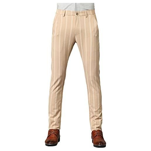 Yukirtiq pantaloni a quadri da uomo pantaloni casual eleganti chino pantaloni uomo slim fit con tasche con vestibilità comoda uomo