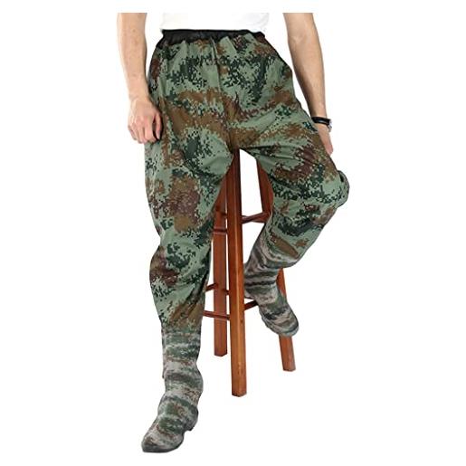 Zyxdk fortemente impermeabile pantaloni waders con stivali, waders in vita pesca caccia cucitura sigillata bootfoot per uomini donne (color: green, size: us8/eu40/uk7)