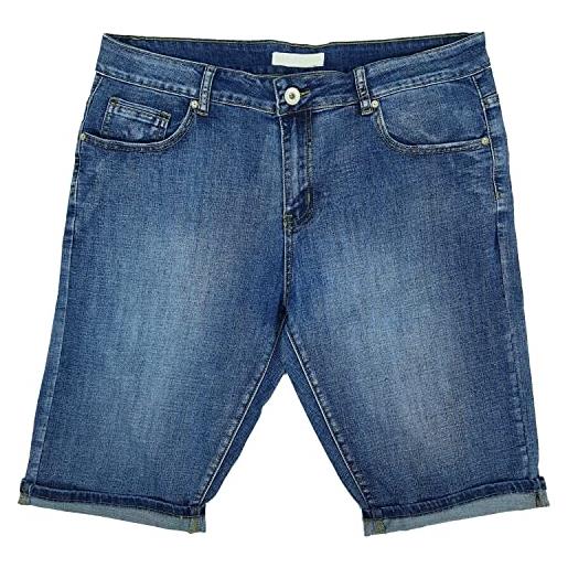 DIDYUGO pantaloncini jeans bermuda uomo taglie forti elasticizzati 54 56 58 60 62 64 66 (56 - denim)