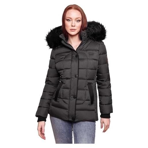 Marikoo - b391 calda giacca invernale trapuntata da donna nero m