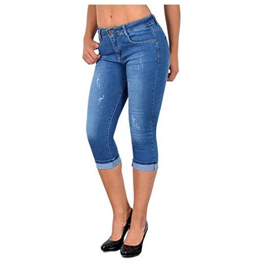Yying pantaloncini jeans da donna - 3/4 pantalone elasticizzati jeans stretch a vita alta slim fit da fitness pantaloncini corti di jeans s-5xl