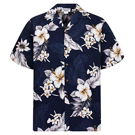 P.L.A. original camicia hawaiana, gentian, blu scuro m