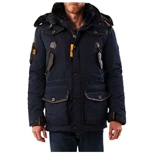 Geographical Norway parka acore - giacca invernale da uomo con cappuccio foderato blu navy l