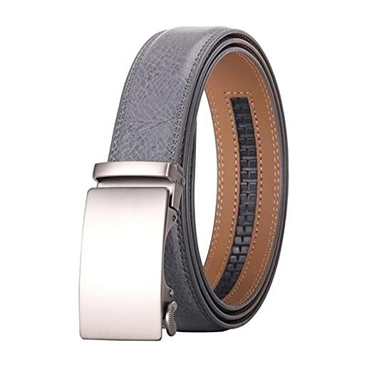 Overhil1s cintura, cinghie di cuoio genuine per la cinghia dell'inarcamento degli uomini maschio automatico cinture in pelle uomini grigi (color: k110s17, size: length 120cm)
