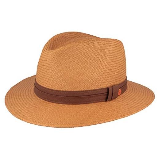 Mayser cappello originale panama | cappello di paglia | cappello estivo in ecuador - tradizionale intrecciato a mano con fascia tergisudore foderata anti-rottura marrone 59