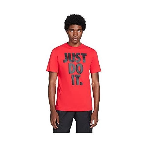Nike m nsw tee icon jdi hbr t-shirt, university red/black, m uomo