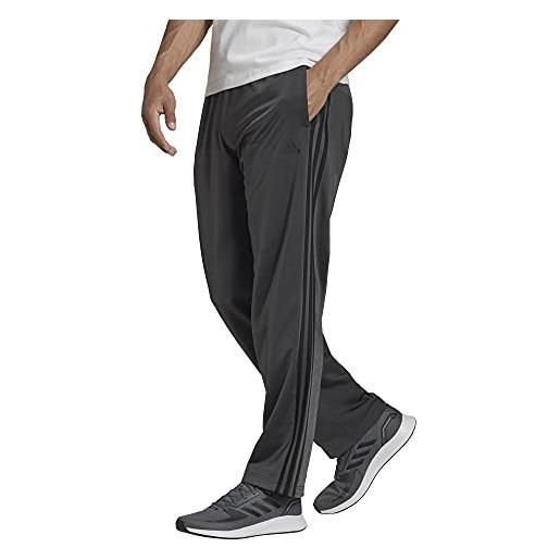 adidas men's big & tall essentials warm-up open hem 3-stripes tracksuit bottoms, dark grey heather/black, 3x-large/tall
