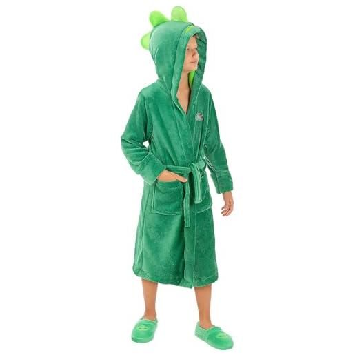 Funidelia | vestaglia geco - pj masks per bambino cartoni animati, gattboy, gufetta, geco - regali originali per bambini - natale, compleanni e altre occasioni - taglia 5-6 anni - verde