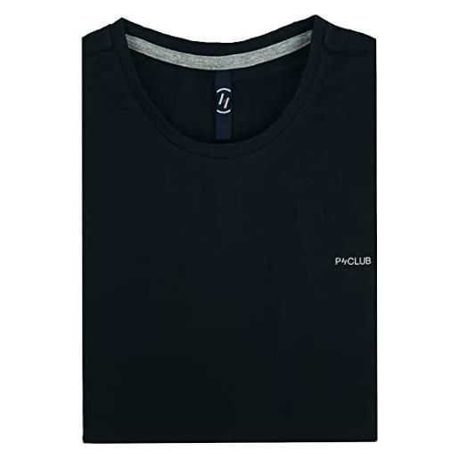 P-Club t-shirt uomo manica corta cotone tinta unita m l xl xxl 3xl 4xl 5xl 6xl (4xl, nero, 4x_l)