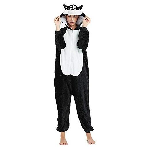 Mescara pigiama animali cosplay intero unisex costume halloween carnevale festa donna uomo animale sleepwear (m per alto 158-168 cm, cane)