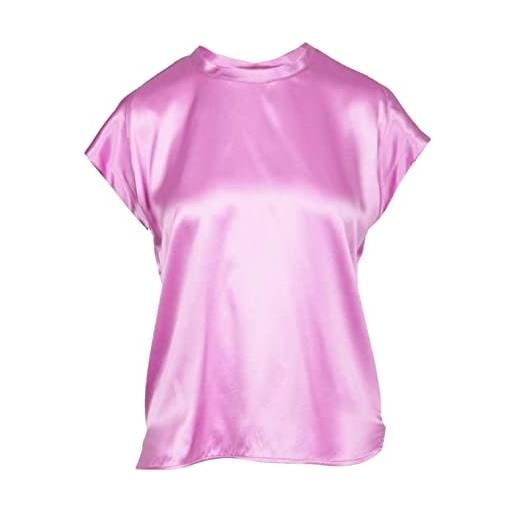 Pinko farida blusa satin stretch t-shirt, z05_bianco-biancaneve, 46 donna