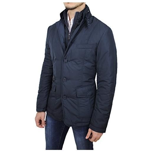 Mat Sartoriale giubbotto piumino uomo sartoriale casual elegante giacca invernale slim fit (3xl, blu)