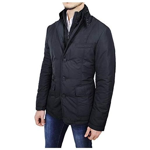 Mat Sartoriale giubbotto piumino uomo sartoriale casual elegante giacca invernale slim fit (xxl, nero)