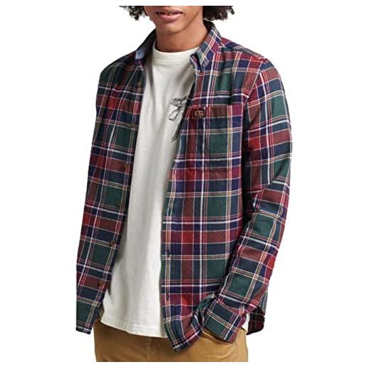 Superdry camicia da uomo vintage a quadri lumberjack, doyle check verde, m