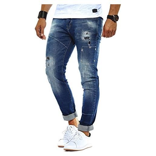 Leif Nelson jeans da uomo pantaloni jean ln-9925 blu w32/l32