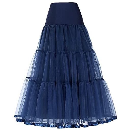 YYKSYDPT 50's sottogonna lunga crinolina donna balletti danza petticoat organza retro tutu vintage 1950's rockabilly gonne tulle (s/m, rosso)