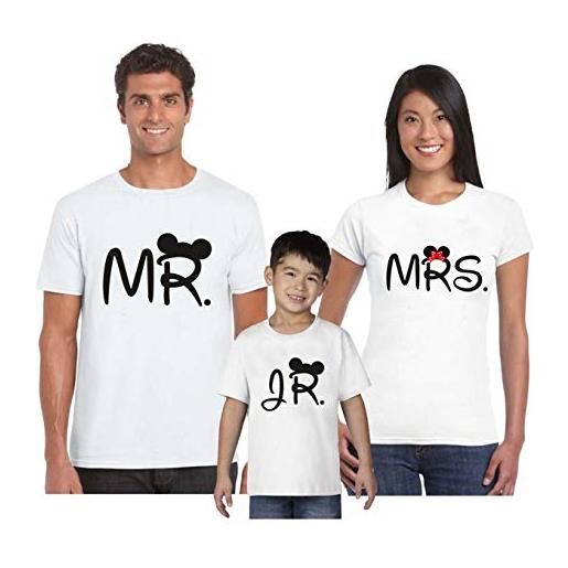 bubbleshirt t-shirt coordinate famiglia tris mr mrs jr - festa del papa' - festa della mamma - magliette famiglia
