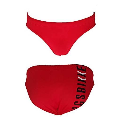 Bikkembergs costume uomo slip basso con elastico e laccetti b6s3022, rosso, xl