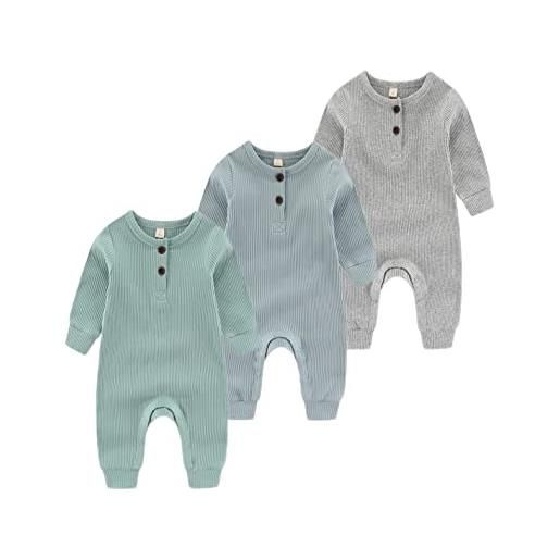 Chamie tutina per neonato a maglia tuta a maniche lunghe per neonati e ragazze, senza piedi, 0-18 mesi, colore 2, 6 mesi