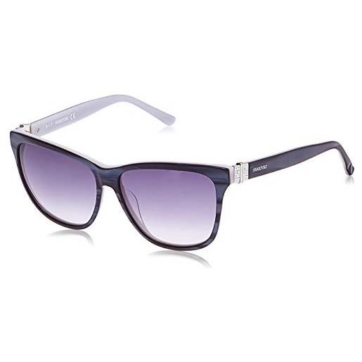 Swarovski sk0121-5683w occhiali da sole, viola (violet/gradient blue), 56 donna