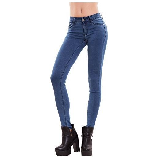 Toocool - jeans donna pantaloni skinny slim elasticizzati push up aderenti nuovi m5317 [xl, blu]