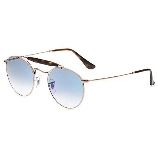 Ray-Ban 3747, occhiali da sole unisex-adulto, nero (bronze copper/light blue gradient), 50