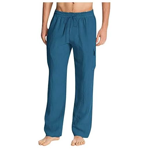 Generico pantaloni casual maschili in tinta unita tasche laterali con coulisse pantaloni bermuda jeans uomo