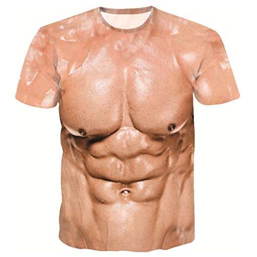 Xmiral t-shirt uomo donna holiday shirt rude stag party fancy dress 3d offensive boobs stampato (l, 4marrone)