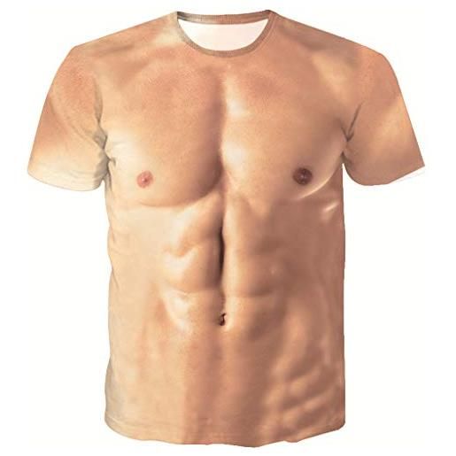 Xmiral t-shirt da donna unisex con scollo a v, abito da festa in stile rude con stampa 3d (m, 12marrone)