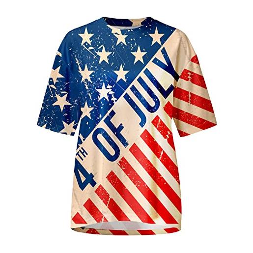 Xmiral t-shirt patriottica americana da uomo con bandiera usa, manica corta, giorno 'indipendenza, magliette, maglietta patriottica da soldato di strada giacca in pile (xl, d-blu scuro)