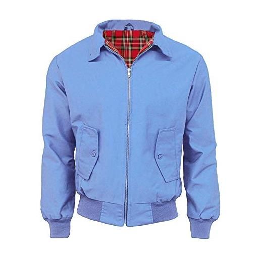 Sconosciuto giacca da uomo classica anni '70 bomber harrington retro retro alla moda blu reale xxxxxl