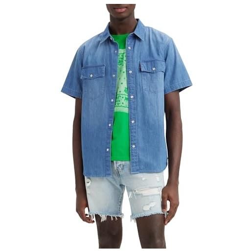 Levi's ss relaxed fit western, camicie uomo, tombstone stonewash, l